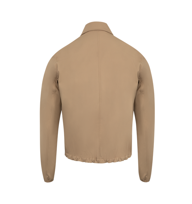 Image 2 of 3 - BROWN - MONCLER Evandro Jacket featuring front two-way zip fastening, two side zip-fastening pockets, logo patch at the chest and long sleeves. 88% polyamide, 12% elastane. 