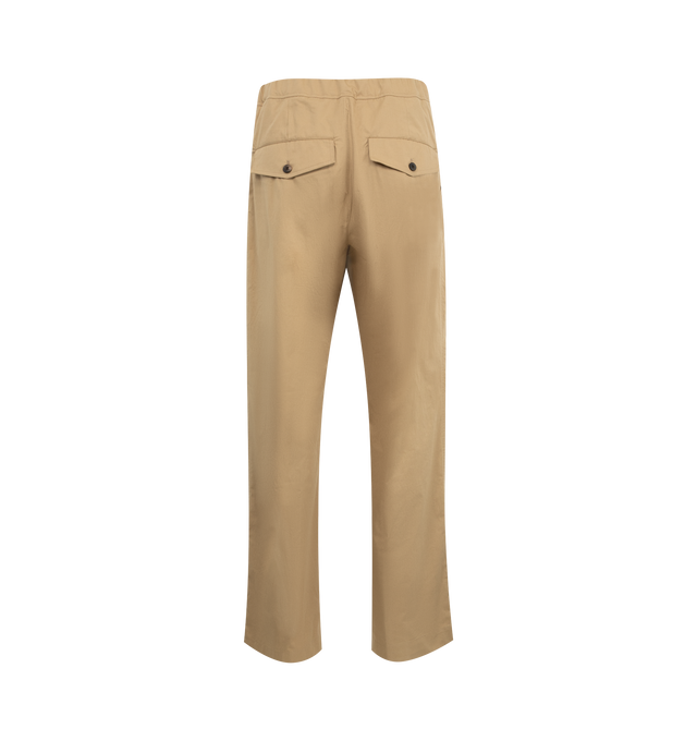 Image 2 of 3 - NEUTRAL - DRIES VAN NOTEN Drawstring Cargo Trousers featuring a wide-leg fit from smooth satin and detailed with an elasticated drawstring waistband, articulated knees and a single flap pocket. 100% viscose. 