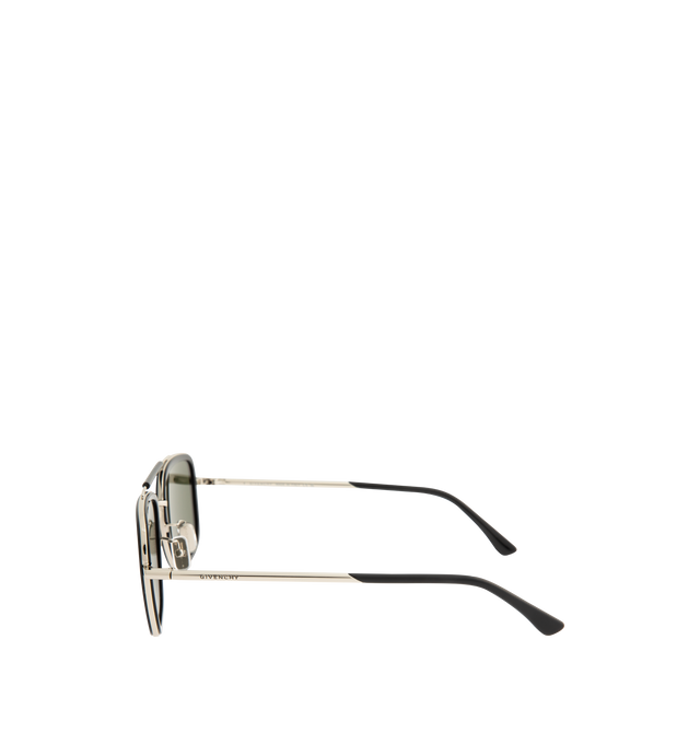 Image 2 of 3 - BLACK - GIVENCHY Day Sunglasses featuring combi sunglasses in acetate and metal, day line, square shape, double bridge, adjustable nose pads and GIVENCHY signature on the temples. 100% UVA/UVB protection. 100% metal. 100% acetate. Made in Italy. 