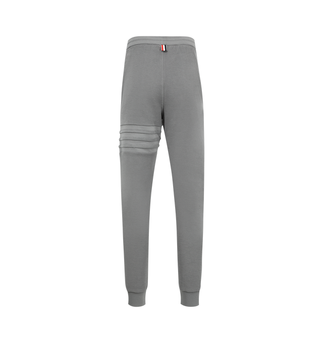 Image 2 of 4 - GREY - Loopback 4 Bar Sweatpants featuring iconic 4-Bar detailing, drawstring waistband with silver tone aglets, name tag applique, slip side pockets and signature striped grosgrain loop tab. 100% cotton. Made in Italy. 