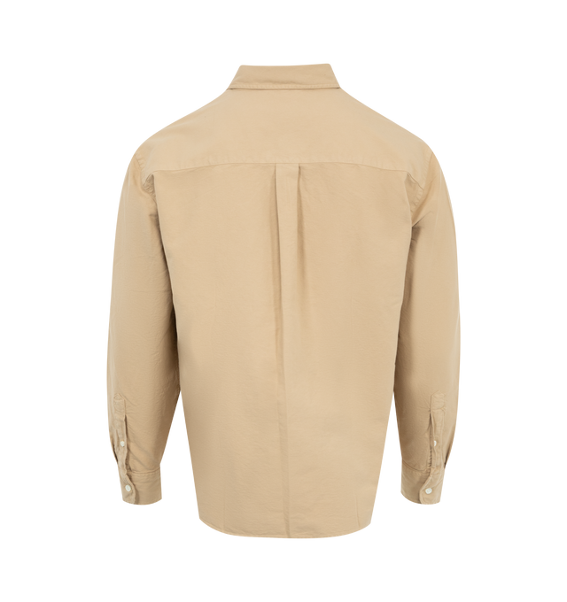 Image 2 of 2 - BROWN - 3SIXTEEN Big Oxford Shirt featuring Mother of pearl buttons, wide chest and shoulders and looser sleeves. 100% cotton. 