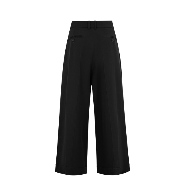 Image 2 of 3 - BLACK - THE ROW Lior Pant featuring tailored low-rise trouser with wide cuffed leg, front double pleats, and side slash pockets. Made in Italy. 