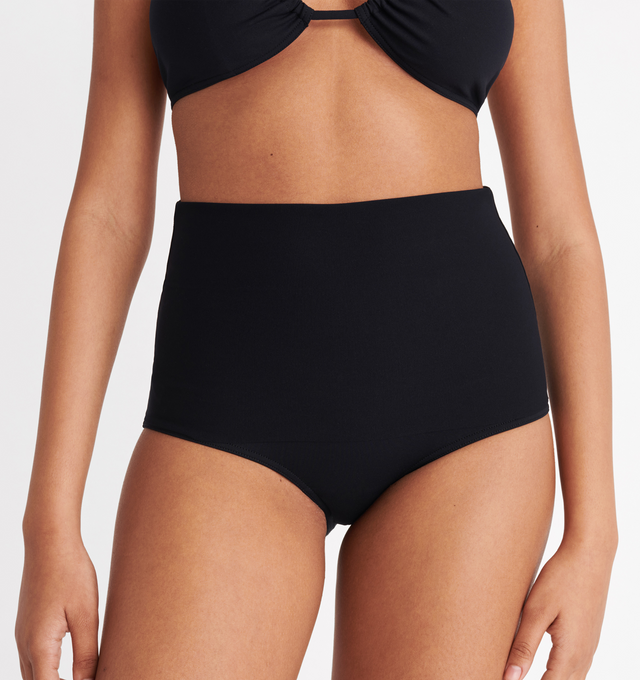 Image 6 of 6 - BLACK - ERES Gredin High-Waisted Bikini Briefs featuring high-waisted briefs, draped part can be positioned as desired. 84% Polyamid, 16% Spandex. Made in France.  