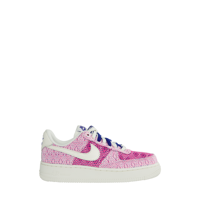 Image 1 of 5 - PINK - Nike Air Force 1 '07 with a fresh spin on the iconic AF1, including durable construction, bold details and the perfect amount of flash to make you shine.Featuring "Fierce PInk" decorative stitching, Nike Air cushioning for lasting comfort, Low-cut, padded collar, and rubber outsole with heritage hoops pivot circles for added traction and durability. 