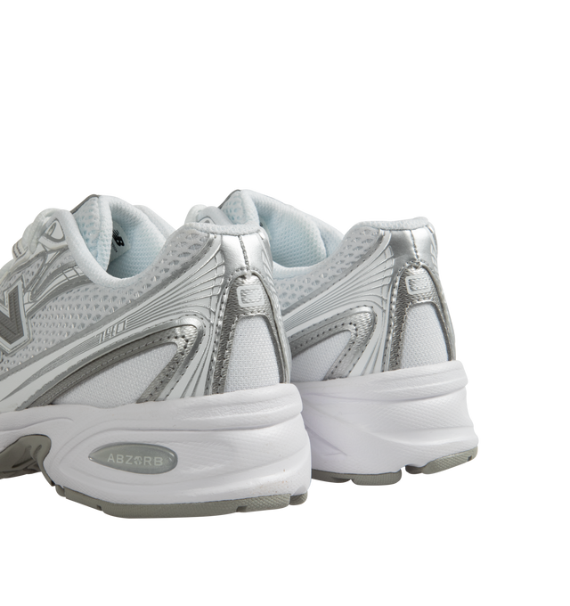 Image 3 of 5 - WHITE - New Balance NB 740 Sneakers are a lace-up style with ABZORB midsoles, molded TPU 'N' logos, and reflective accents.  