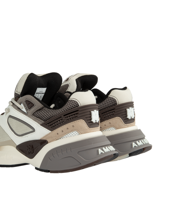 Image 3 of 5 - BROWN - AMIRI MA Runner Sneakers featuring lace-up closure, padded tongue and collar, perforated detailing at sides, padded footbed, mesh lining, sculptural foam rubber midsole and treaded rubber sole. Upper: leather, textile. Sole: rubber. Made in China. 
