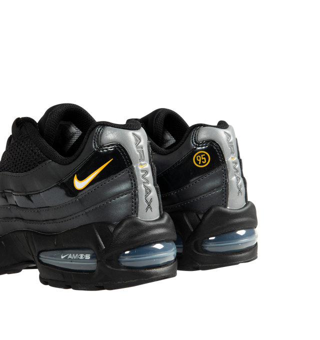Image 3 of 5 - BLACK - NIKE Air Max 95 Big Bubble Sneaker featuring upper that mixes synthetic leather and textiles for a layered look, visible Max Air cushioning, flex grooves in the midsole and outsole, foam midsole and rubber outsole. 