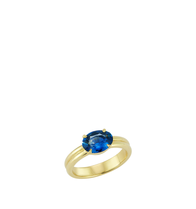 Image 3 of 3 - GOLD - JEMMA WYNNE FORME Blue Sapphire Pinky Ring featuring 18k Yellow Gold, Blue Sapphire - 1.1cts. Hirshleifers offers a range of pieces from this collection in-store. For personal consultation and detailed information about jewelry, please contact our dedicated stylist team at personalshopping@hirshleifers.com.This item may be restricted for online purchase to international clients.  For assistance purchasing this item please contact our dedicated stylist team at personalshopping@hirshleif 