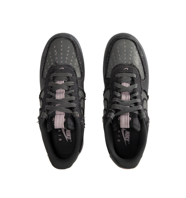 Image 5 of 5 - BLACK - NIKE Air Force 1 '07 Sneaker featuring textile and leather upper, Nike Air unit, rubber outsole with classic pivot circles and padded collar. 