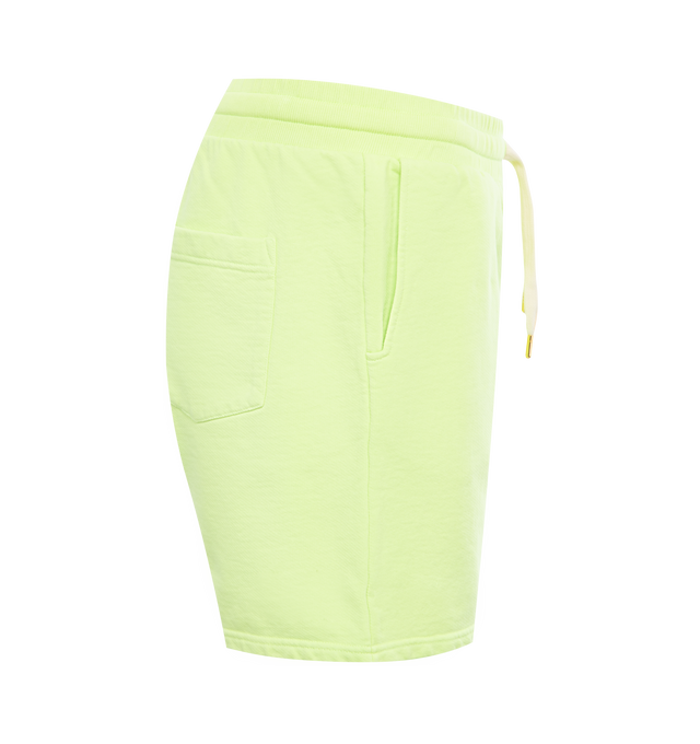 Image 3 of 3 - YELLOW - CASABLANCA Afro Cubism Tennis Club Sweat Shorts featuring elastic drawstring waist, front slant pockets, back pocket and logo print on leg. 100% organic cotton. 