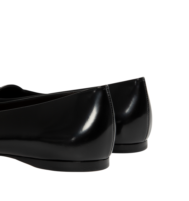 Image 3 of 4 - BLACK - THE ROW Viv Ballet Flats featuring smooth, glossed-leather, pointed toes and slip on. Calfskin. 