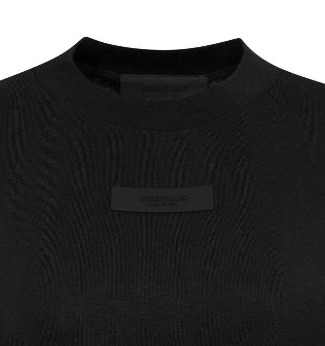 Image 2 of 2 - BLACK - FEAR OF GOD ESSENTIALS Short Sleeve Tee featuring crew neck, short sleeves, straight hem and logo on chest. 100% cotton. 