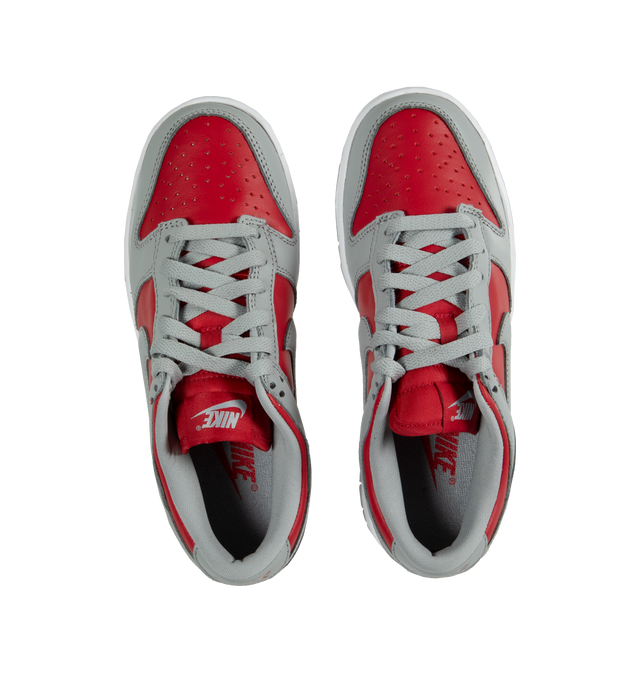 Image 5 of 5 - GREY - Nike Dunk Low "Ultraman" QS sneaker, featuring red and silver leather panels inspired by Ultraman's iconic suit, two-colour rubber cupsole ensures comfort for daily wear. Leather Upper, Rubber Outsole. 