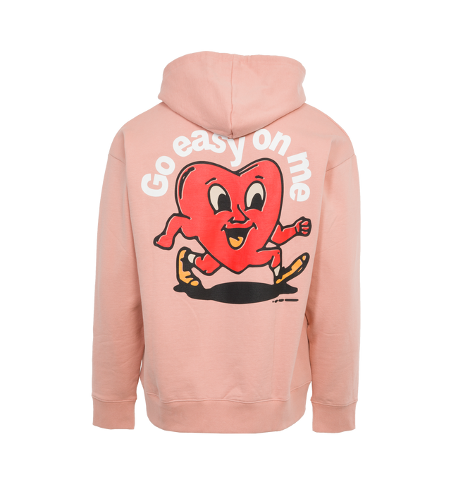 Image 2 of 4 - PINK - MARKET Fragile Hoodie featuring hood with drawstring, ribbed hem and cuffs, kangaroo pouch and graphic on front and back. 100% cotton.  