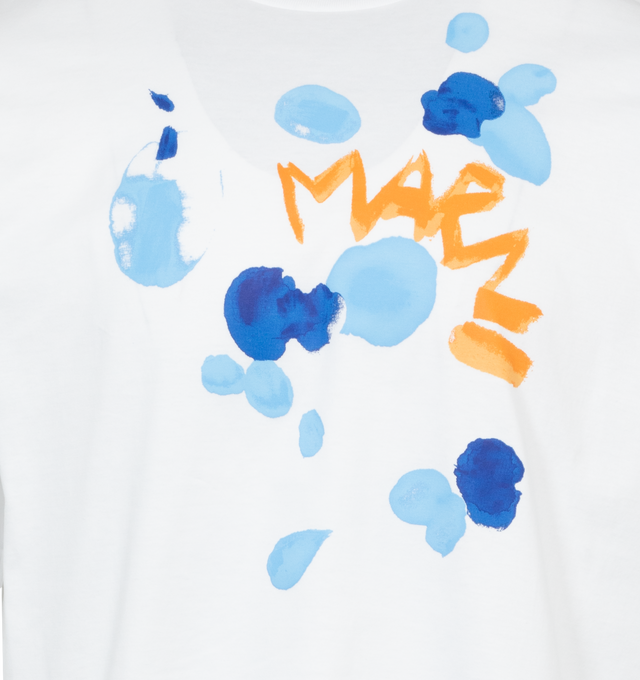 Image 2 of 2 - WHITE - MARNI LOGO T-SHIRT featuring logo on front, short sleeves and crew neck. 100% cotton. 