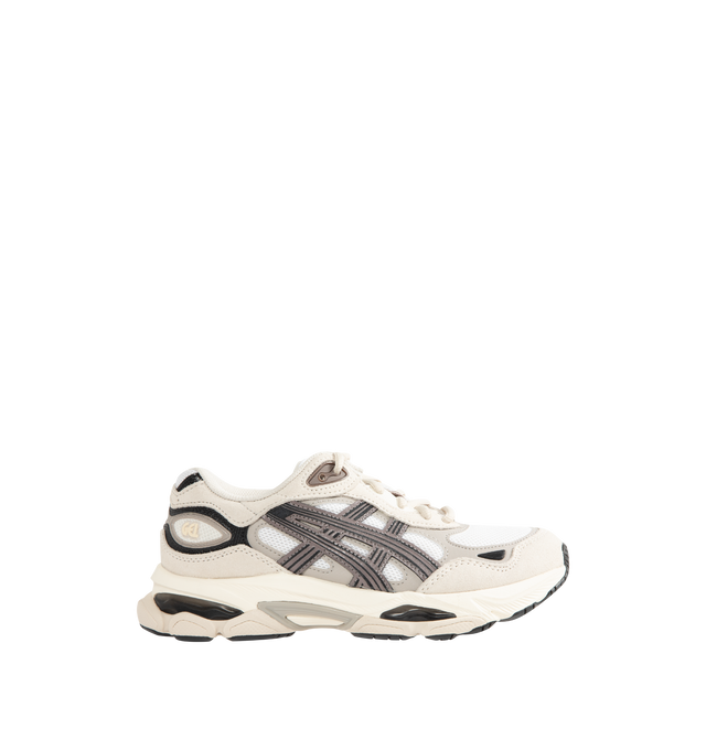 Image 1 of 5 - MULTI - ASICS GEL-NYC 2.0 Sneaker featuring suede overlays, rearfoot and forefoot GEL technology, shock-attenuating material placed in the midsole of the shoe for cushioning and shock absorption, FF BLAST PLUS cushioning, TPU TRUSSTIC technology, walking-specific flex grooves to support natural movement and smooth heel to toe transition, angled heel softens heel contact with the ground and facilitates more natural heel to toe transitions. 