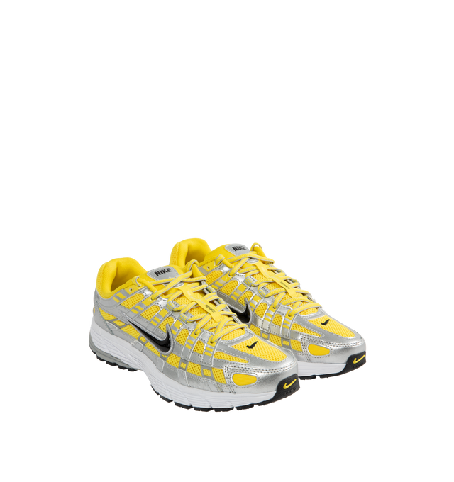 Image 2 of 5 - YELLOW - Nike P-6000 Premium Sneakers feature a throwback style with mesh overlays, cushioned insoles, and rubber outsoles. 