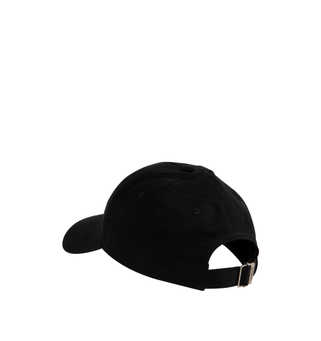 Image 2 of 2 - BLACK - Saint Laurent Men's six-panel letterman baseball cap featuring an adjustable closure, "Y" patch on the front, SAINT LAURENT engraved adjustable sliding closure. COTTON. Made in Italy. 