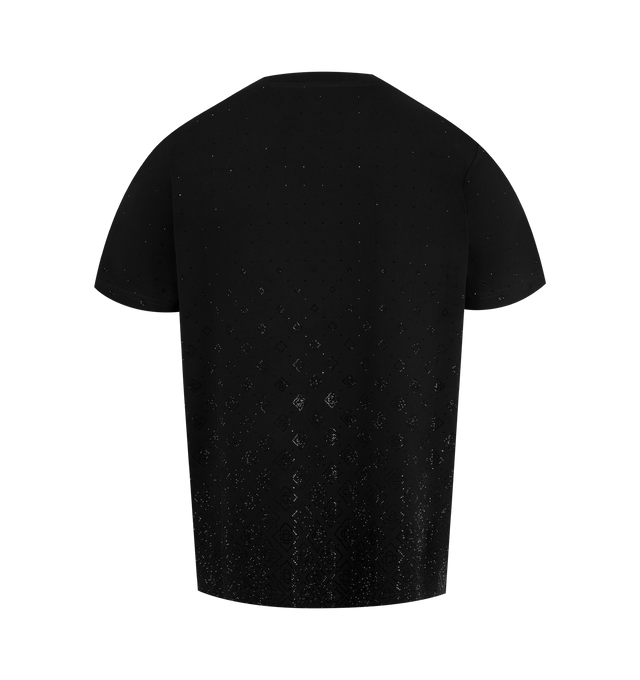Image 2 of 2 - BLACK - CASABLANCA Crystal Monogram T-Shirt featuring short-sleeves, elevated jersey design, monogram crafted from crystals, crew neck and relaxed silhouette. 100% organic cotton. 100% glass crystals. Made in Portugal. 