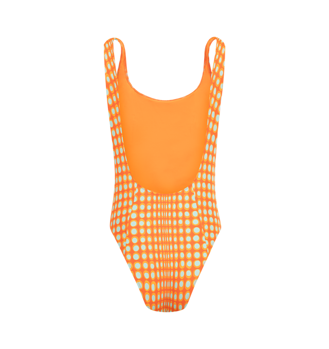Image 2 of 2 - ORANGE - CHRISTOPHER JOHN ROGERS Wiggle Dot Swimsuit featuring print throughout, scoop back and paneled style.  