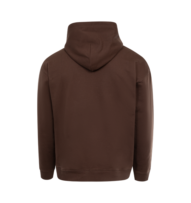 Image 2 of 2 - BROWN - DIESEL S-Boxt-Hood-D Hoodie featuring a relaxed, slightly boxy fit, pouch pocket, ribbed cuffs and hem and hallmarked with the iconic red D logo patch on the front. 100% cotton. 