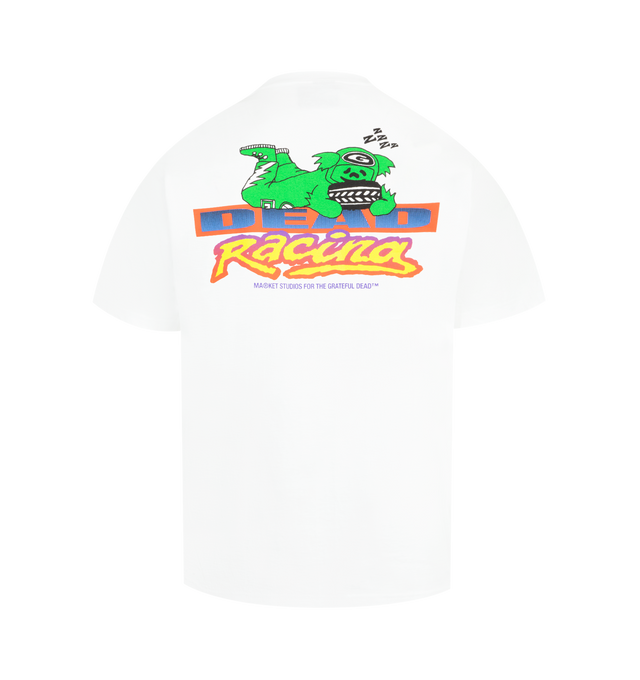 Image 2 of 2 - WHITE - MARKET x GD Racing T-Shirt featuring crew neck, short sleeves, regualr fit and graphic on front and back. 100% cotton.  
