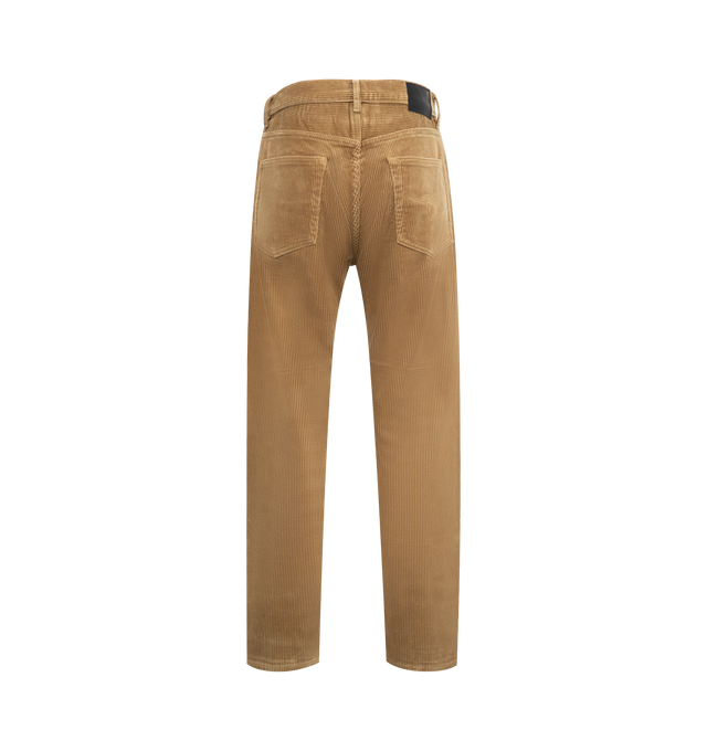 Image 2 of 3 - BROWN - R13 Boyfriend Jeans featuring zip fly with button fastening, 5-pocket design, faded and distressed throughout and raw cut hem. 100% cotton. Made in Italy. 