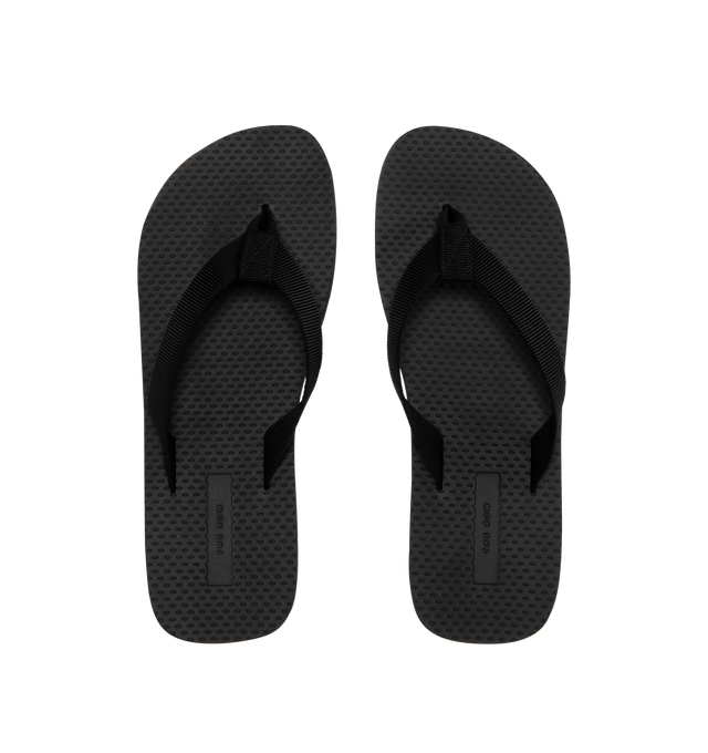 Image 4 of 4 - BLACK - THE ROW Dune Flatform Sandal in Rubber featuring platform flip-flop, cotton grosgrain with textured footbed and lightweight rubber sole. 66% cotton, 34% viscose. Synthetic sole. Made in Italy. 