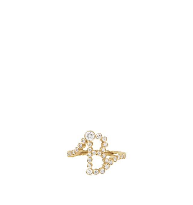 GOLD - SOPHIE BILLE BRAHE ENSEMBLE B RING Handmade in Italy from 18K yellow gold with a total of 0.97 carats Top Wesselton VVS diamonds (F-G color).