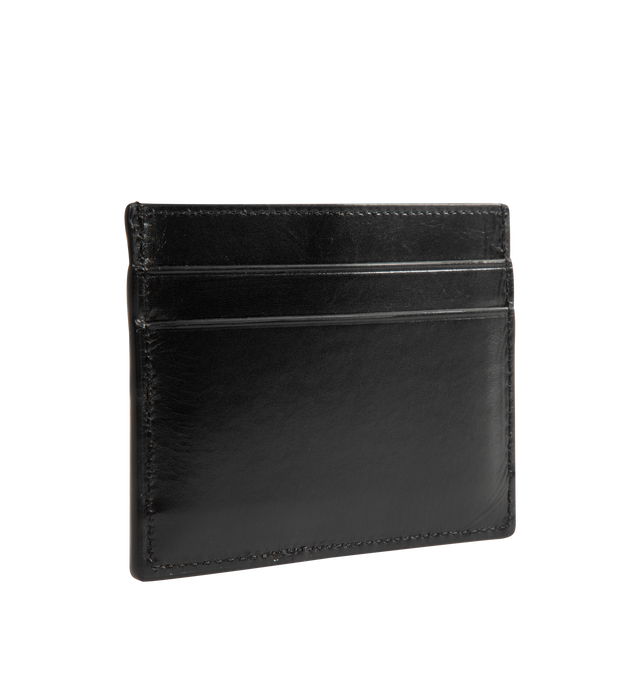 Image 2 of 3 - BLACK - LOEWE Switch Plain Cardholder in supple grained calfskin and suede featuring a playful corner fold that creates the illusion of an open pocket, four card slots, one central pocket, calfskin lining and embossed LOEWE. Supple grained calf/suede. 7.5 cm x 10.3 cm x 0.3 cm. Made in Spain. 