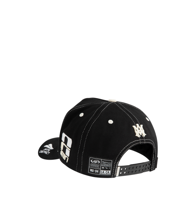 Image 2 of 3 - BLACK - AMIRI Sporty Baseball Cap featuring curved brim, embroidered logo and adjustable back. Cotton.  
