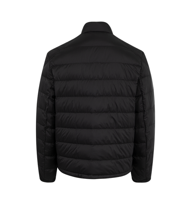 Image 2 of 3 - BLACK - Moncler Selves Jacket has a high neck, a concealed zipper and snap front fastening, side pockets, and long sleeves. Made in Moldova. 