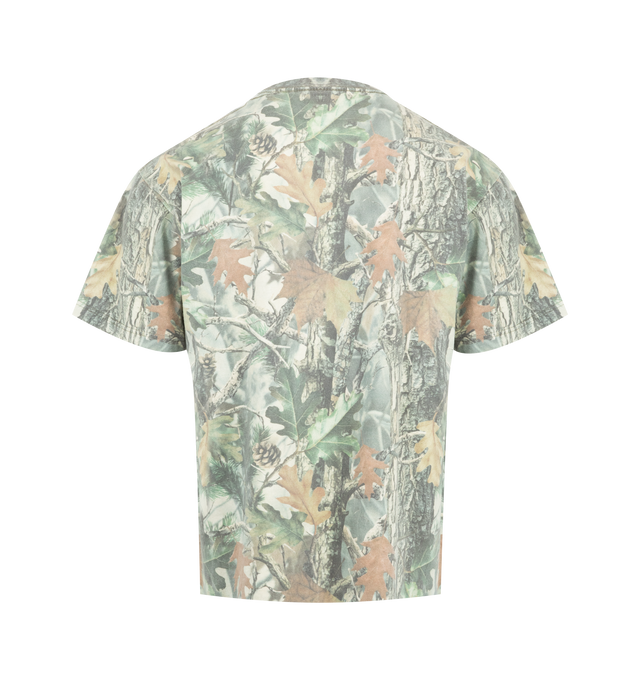 Image 2 of 2 - GREEN - PLEASURES Embrace Tee featuring short sleeves, crew neck, drop shoulders and graphic on front. 100% cotton.  