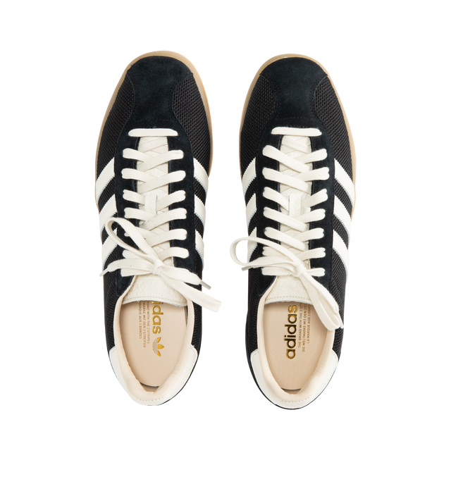 Image 5 of 5 - BLACK - ADIDAS Gazelle Indoor Pro Sneaker featuring regular fit, 3 stripes on side, lace closure, mesh and suede upper, leather lining and gum rubber outsole. 