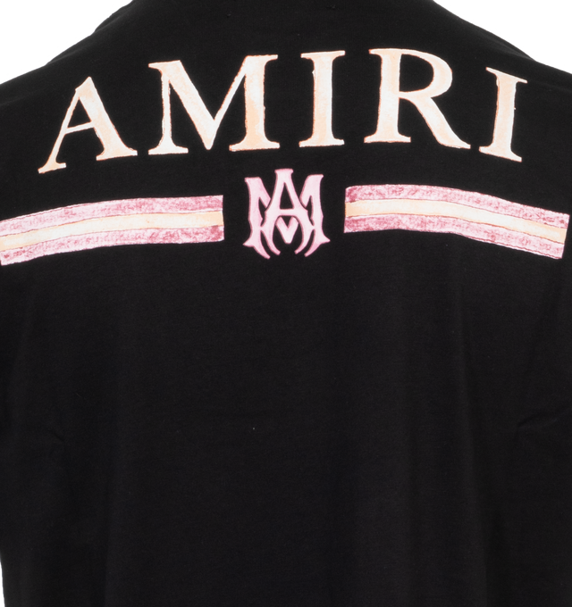 Image 4 of 4 - BLACK - AMIRI MA Watercolor Bar Tee featuring logo print at the chest, logo print to the rear, crew neck, short sleeves and straight hem. 100% cotton.  