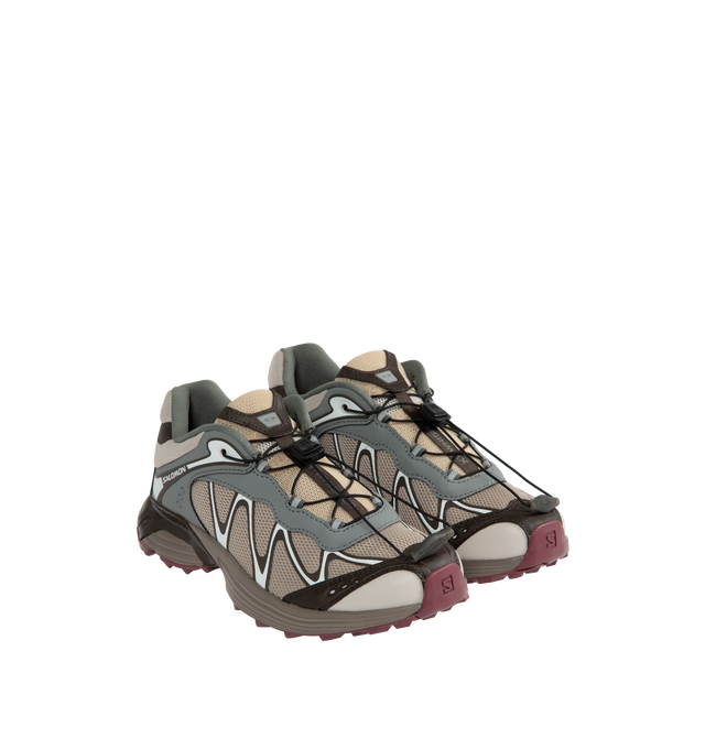 Image 2 of 5 - BROWN - SALOMON XT-Whisper Sneaker featuring Quicklace closure, removable OrthoLite insole, SensiFit construction and Contagrip TA tread. Textile and synthetic upper/textile lining/synthetic sole.  