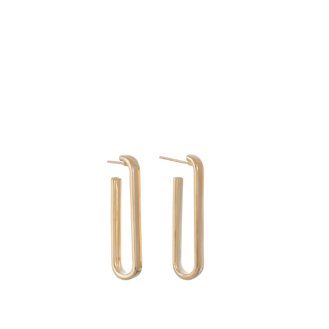 Image 1 of 4 - GOLD - SIDNEY GARBER 18k Yellow Gold Wide Paperclip Hoop Earrings. 18k Yellow Gold. 