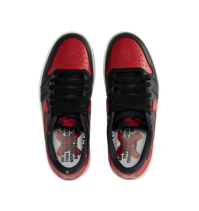 Image 5 of 5 - MULTI - Men's Air Jordan 1 Retro Low OG Sneakers feature a smooth leather upper with the iconic low-top silhouette and signature X graphics on the heel, honoring one of the most legendary colorways in Jordan history. These lifestyle sneakers combine encapsulated Air-Sole cushioning, a responsive foam midsole, and a durable rubber outsole for lightweight comfort, lasting support, and reliable everyday traction. Main Material: Leather. Midsole: Foam with Encapsulated Air-Sole Unit. Sole: Rubber 