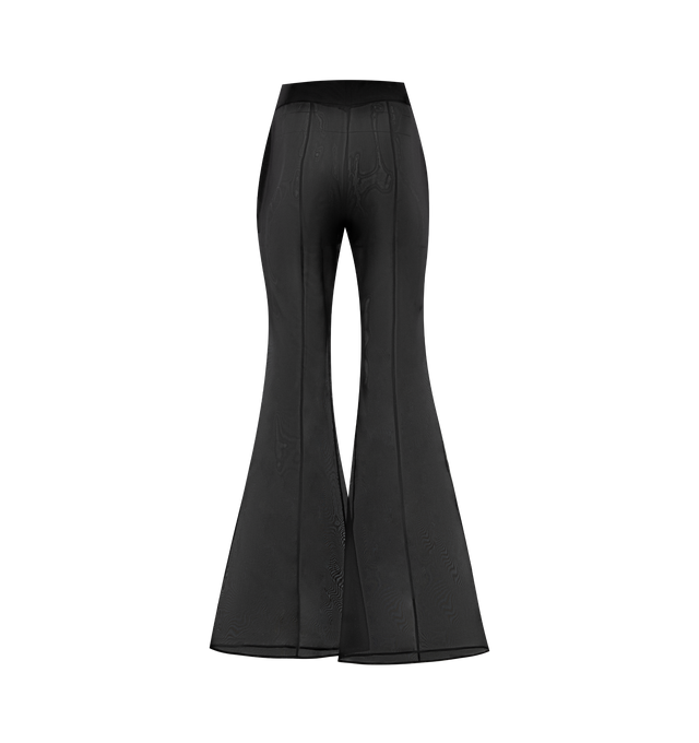 Image 2 of 3 - BLACK - GABRIELA HEARST Rhein Pant featuring semi sheer, high-waisted, dual pockets, back-welt pocket, straight leg and flared at-the-knee. 100% silk. Made in Italy. 