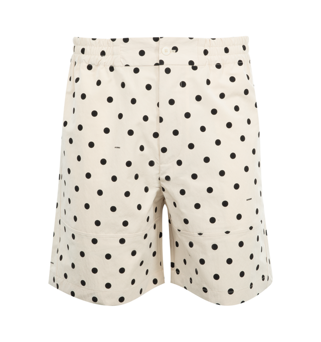 Image 1 of 3 - NEUTRAL - Jacquemus Le Short Aloe shorts featuring concealed fly and button fastening, elasticated waistband, two side inset pockets and two rear welt pockets. 68% polyamide, 32% polyester.  