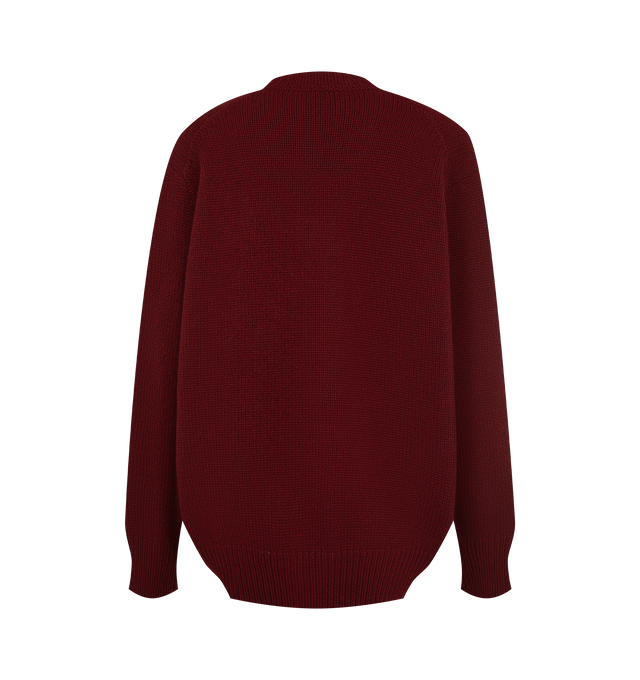 Image 2 of 2 - RED - The Row Parth Sweater is crafted from textured cashmere and features a classic crew neckline with ribbed trims at the neckline, cuffs, and hem for a refined, timeless look. This designer cashmere sweater combines luxurious Italian craftsmanship with exceptional softness and everyday versatility, making it an elevated wardrobe essential. Main Material: 100% Cashmere. Made in Italy. 