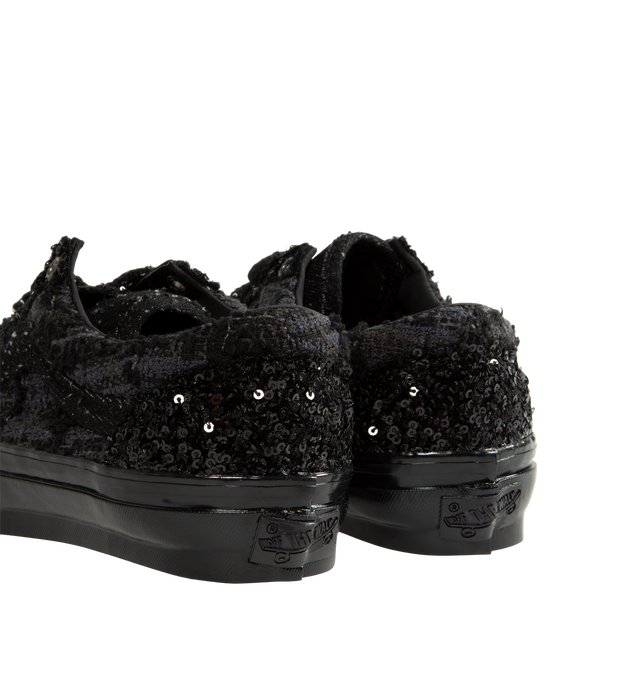 Image 3 of 5 - BLACK - Vans Unisex Premium Old Skool 36 Sneakers are crafted from canvas and feature the iconic low-top silhouette, a lace-up closure, and sequin embellishments. Finished with allover sequin embellishments. Main Material: Canvas Textile. Outsole: Rubber. 