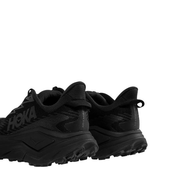 Image 3 of 5 - BLACK - HOKA Challenger 8 GTX Sneaker featuring GORE-TEX Invisible Fit membrane, reflective details, 100% rRPET engineered mesh, 3D screenprinted toe cap, multi-directional 4mm lugs, heel loop and EVA midsole. 