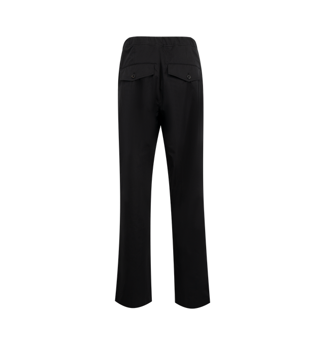 Image 2 of 3 - BLACK - DRIES VAN NOTEN Drawstring Cargo Trousers featuring a wide-leg fit from smooth satin and detailed with an elasticated drawstring waistband, articulated knees and a single flap pocket. 100% viscose. 