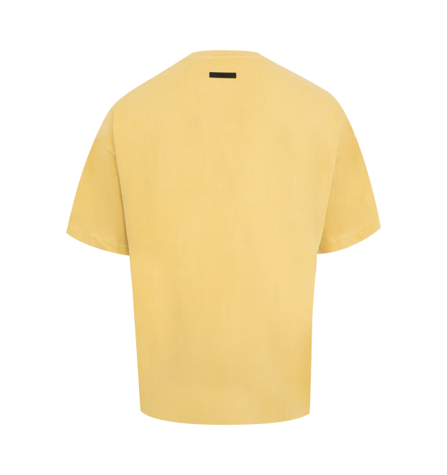 Image 2 of 2 - YELLOW - Fear of God Essentials State T-Shirt has a crew neck, an oversized fit, and brand label and graphics. 100% cotton.  