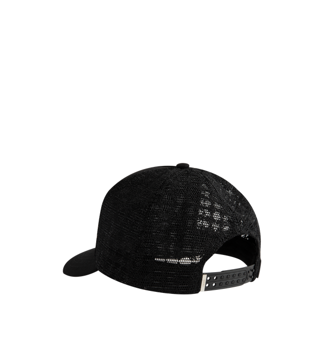Image 2 of 2 - BLACK - Amiri Mens MA Surf Foam Trucker Hat is crafted from polyester foam. Features embroidered MA logo, curved brim, embroidered eyelets, mesh back panels, and adjustable double snapback closure. Main Material: 100% Polyester. Made in USA. 