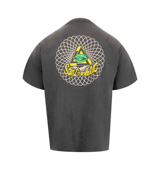 Image 2 of 2 - BLACK - SAINT MICHAEL Saint MX6 Tee featuring crew neck, short sleeves, relaxed fit and graphic print on front and back. 100% cotton.  