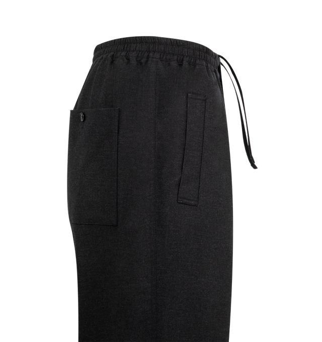 Image 3 of 3 - BLACK - LEMAIRE Soft Pyjama Pant featuring relaxed fit, elastic waist with drawstring, hidden button closure, side pockets and patch pocket at back. 50% cashmere, 47% polyamide, 3% wool. 