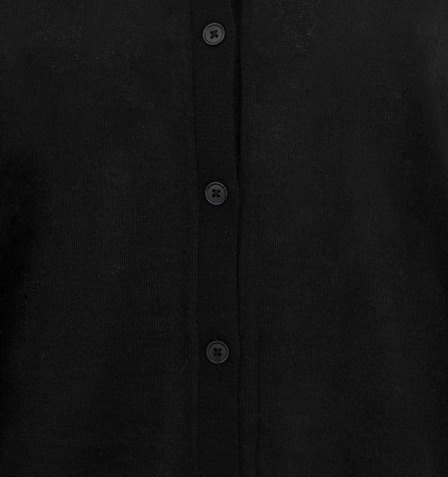 Image 3 of 3 - BLACK - The Row Battersea Cardigan has a round neck, a button up front, and ribbed trims. 100% cashmere.  