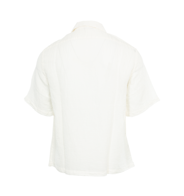 Image 2 of 3 - WHITE - BARENA VENEZIA Barber vintage retro overshirt in an oversize fit, regular length with short sleeves and 3 patch pockets crafted from pure 100% cotton popeline. 